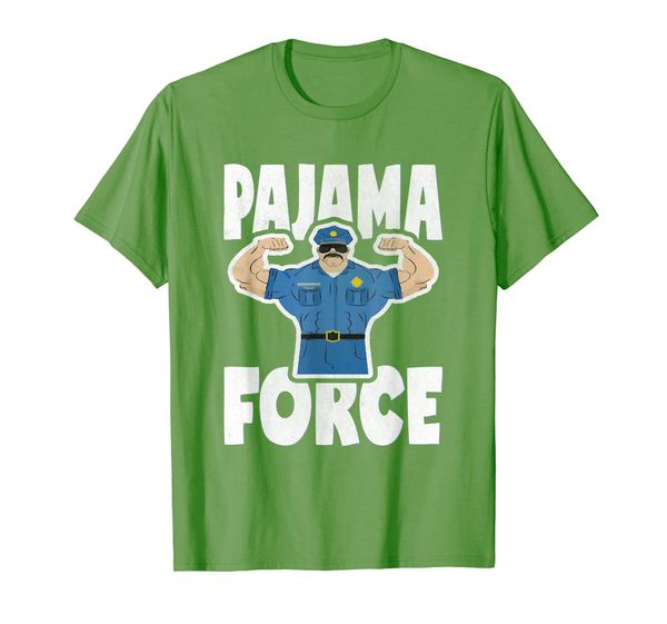 

pajama force retro muscle police officer bed time pj t-shirt, White;black