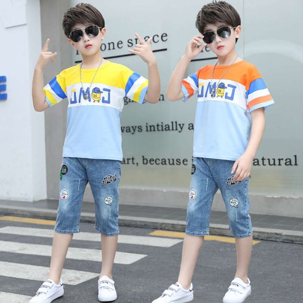 

short boys' summer 2021 new sleeve children's two piece suit, White