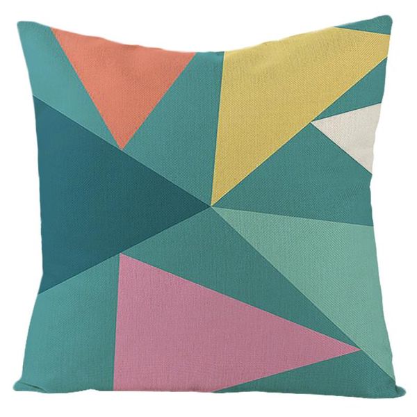 

pillow case linen cover yellow grey cushion nordico geometric style home decorative 45x45cm