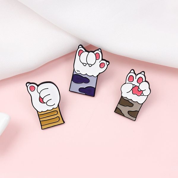 

3 style cat claws enamel pin number 123 gesture lapel badge dog claw lovely animals brooches backpack clothes jewelry gift, Blue