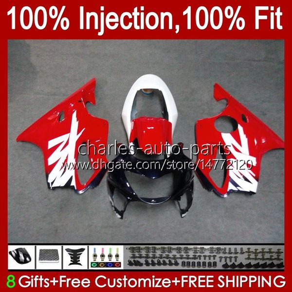 Feedings de molde de injeção para Honda CBR600F4 CBR 600 F4 FS CC 600F4 99 00 Bodywork 54No.63 Branco Red Blue CBR600 F4 CBR600Fs 1999 2000 600cc 1999-2000 Kit de corpo OEM 100% Fit