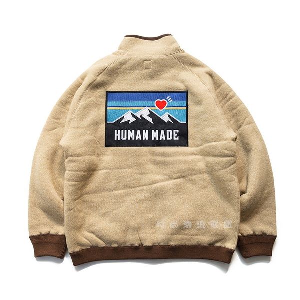 

20aw human made limited polar bear mountain love fleece jacket for men and women, Black