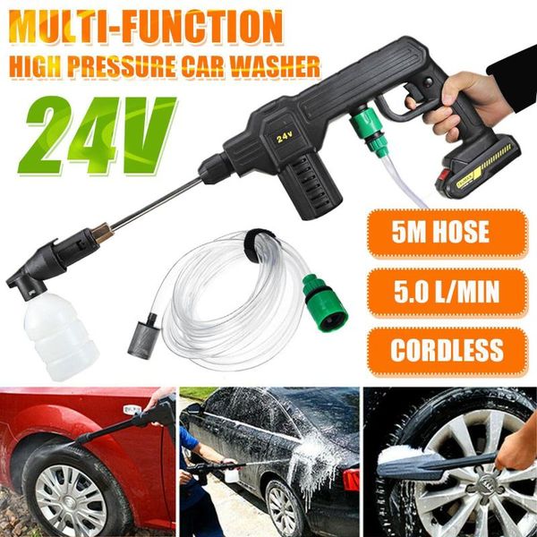 

car washer 24v 260w portable cordless high pressure gun handheld auto spray powerful garden cleaner w/ battery
