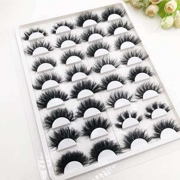 

false eyelashes wholesale lashes 16 pairs lash in tray fluffy 25mm mink