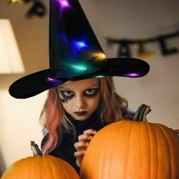 

caps & hats 1pc halloween decoration witch hat led lights for kids party decor supplies toy, Yellow