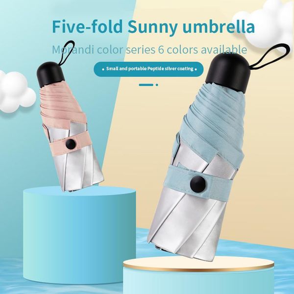 

umbrellas portable umbrella women's sunny and rainy dual-use manual parasol peptide silver sunscreen small gifts