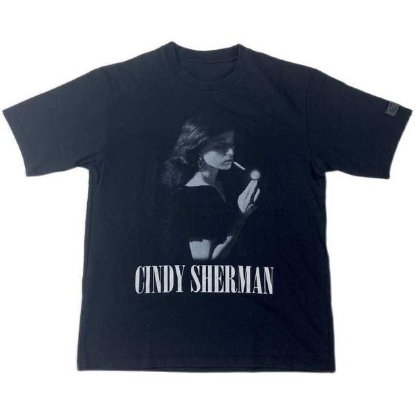 

men's t-shirts under 20ss cover cindysherman co branded short sleeve t-shirt smoking dark wind high street, White;black