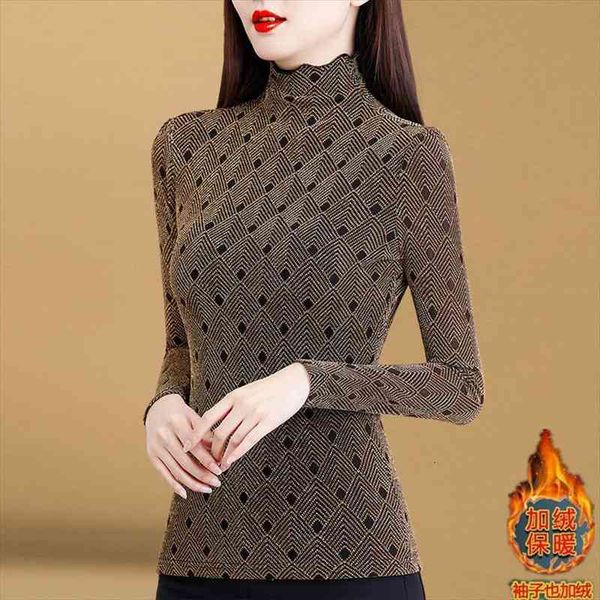 

autumn winter turtleneck long sleeved womens shirt lace blusas ropa de mujer, White