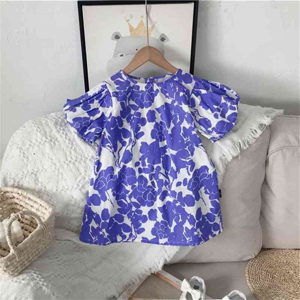 

summer arrial girls fashion floral dress kids cotton es 210528, Red;yellow