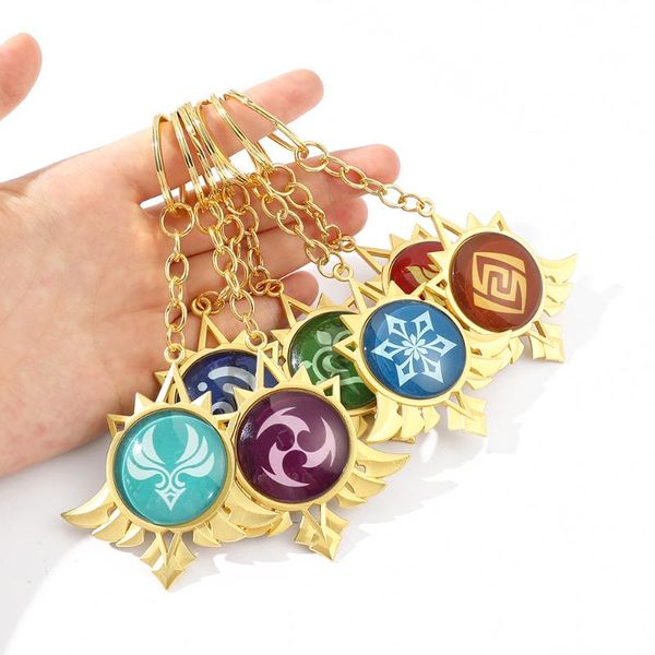 

keychains glowing shiny keychain for men women fashion gothic jewelry accessories lucky eyes tokyo revengers anime trinket genshin impact, Silver