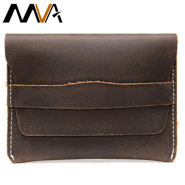 

card holders mva genuine leather credit id holder wallet men minimal vintage cards coins male coin purses personalized, Brown;gray