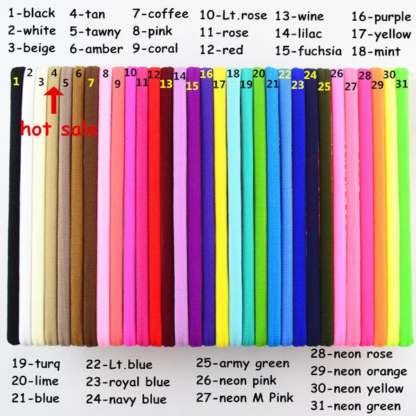 

31colors baby girls soft spandex nylon headbands skinny stretchy diy headband accessories infant toddler headwear childrens hair acce, Slivery;white