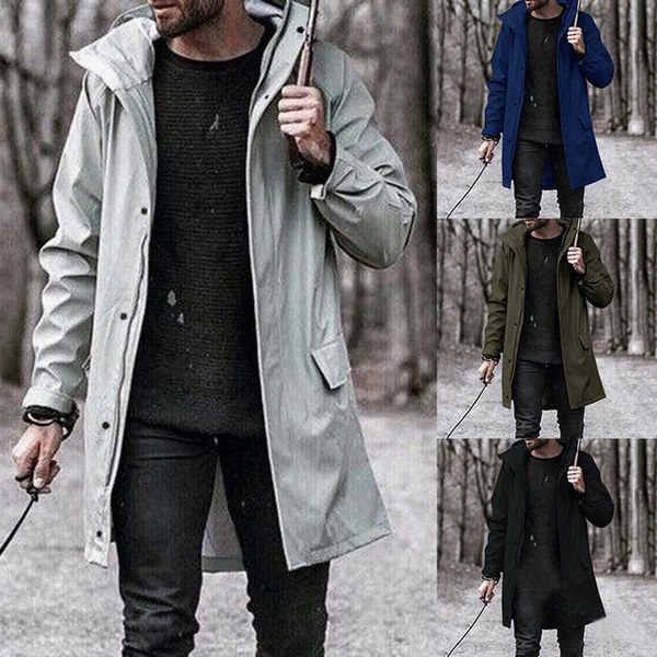 

long autumn jacket casual outerwear luxury men's coat fashion solid overcoat trench coat clothes male windbreaker, Black;brown