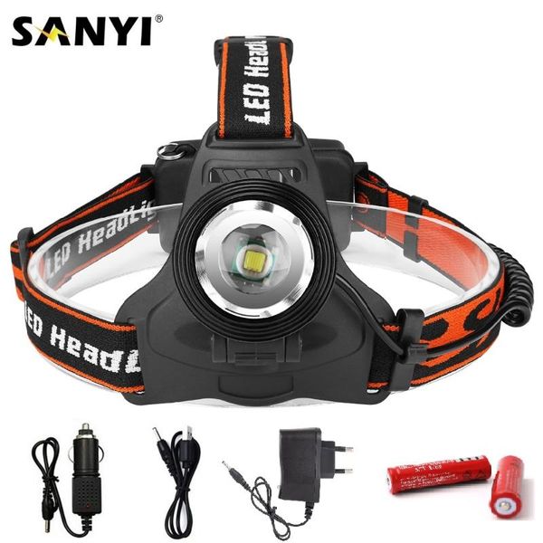 

3 modes led headlight headlamp zoomable focus head 18650 head lamp forehead torch lantern for night fishing cycling