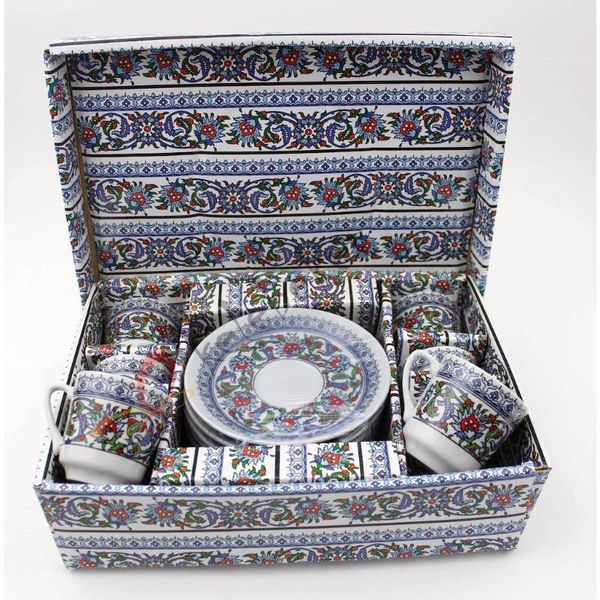 

cups & saucers turkish porcelain coffee cup api model 6 person 12 pieces