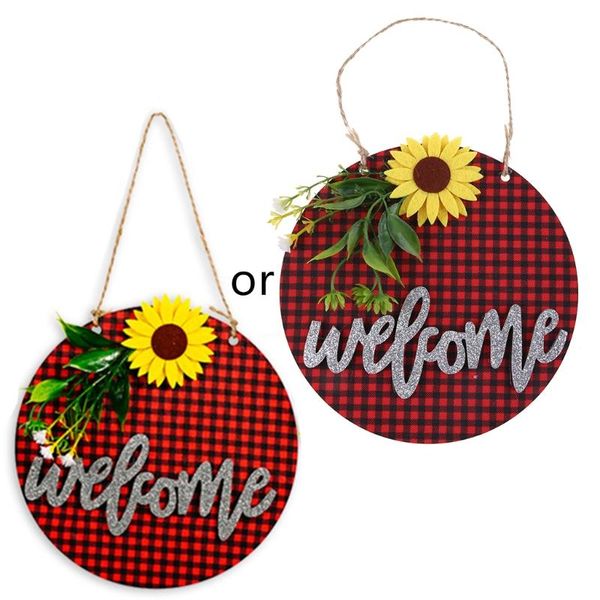 

frames christmas plaid wooden front door hanger green leaves decor entryway wall hanging craft festival supplies 29ea