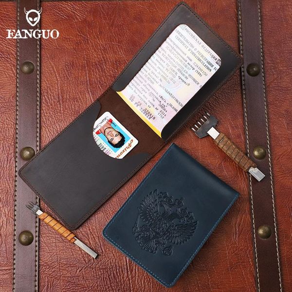 

card holders style auto document driver license case cover printed russian federation genuine leather driving holder slots, Brown;gray