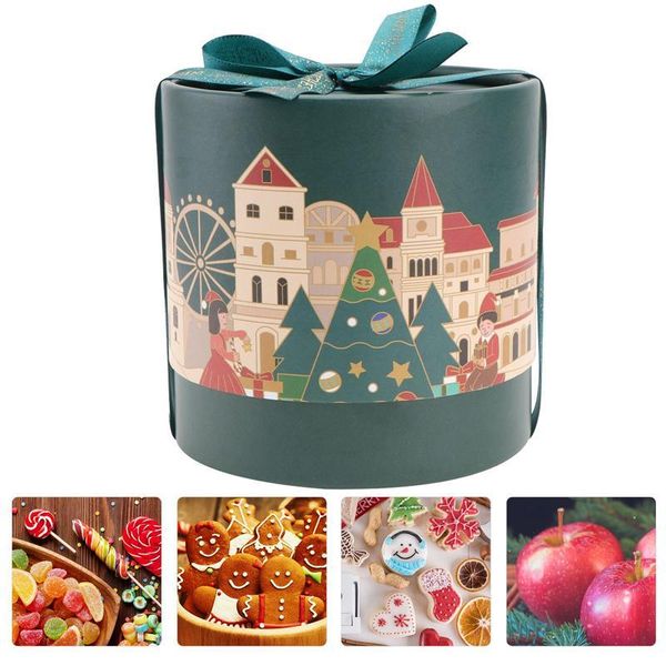 

1pc christmas eve apple candy boxes cartoon gift box christmas storage container