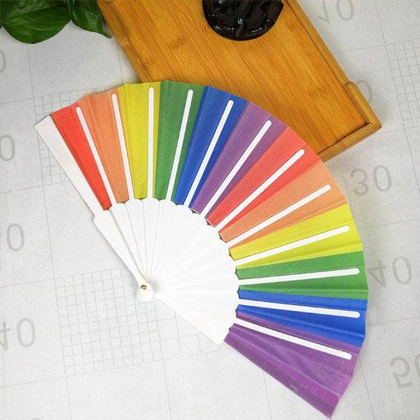 

other home decor 2pcs 23cm rainbow folding fan handheld for party