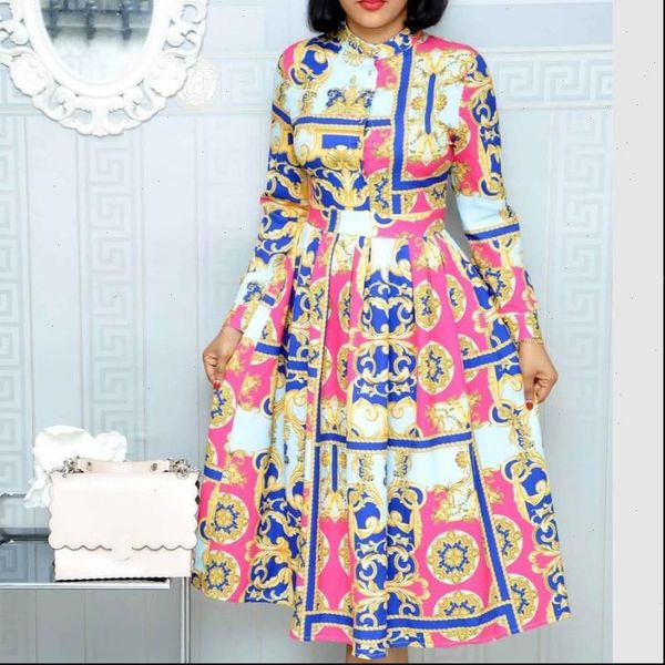 

women printed a line dress long sleeves ladies party fashion elegant classy ladies modest vestidoes plus size large 3xl, Black;gray