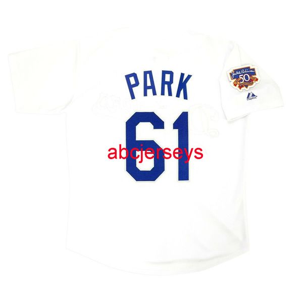 

stitched custom chan ho park 1997 home jersey w/ jackie 50th patch add name number baseball jersey, Black