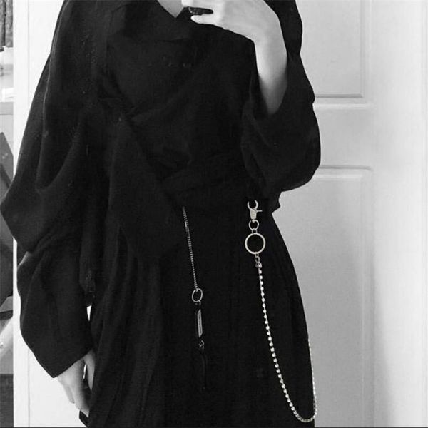 

keychains woman men long big crystal ring chain rock punk trousers hipster pant jean keychain clip keyring hiphop beads accessories, Silver