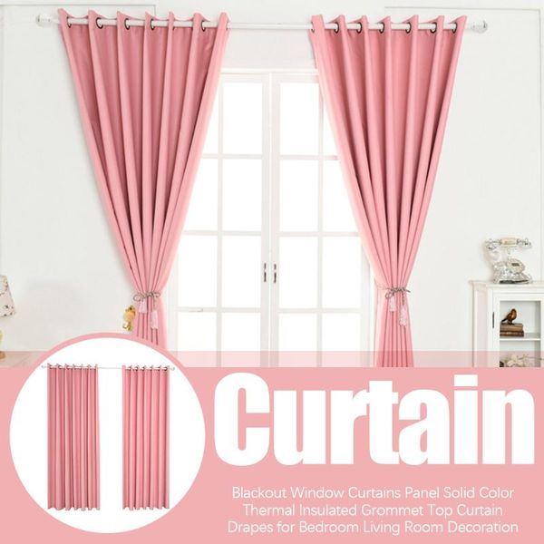 

curtain & drapes blackout window curtains panel solid color thermal insulated grommet made finished for bedroom living room