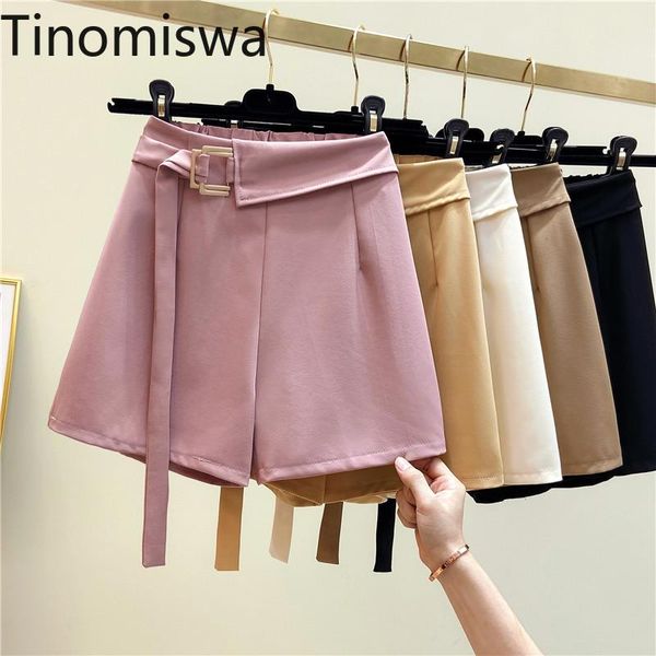 

women's shorts tinomiswa unicolor women summer casual lace up high waist short pants office ladies korean chic pantalones femme, White;black