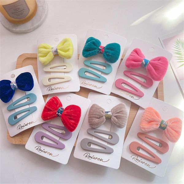

hair accessories 10set/lot children cute candy colors bow ornament clips girls sweet water drop barrettes hairpins kids, Slivery;white