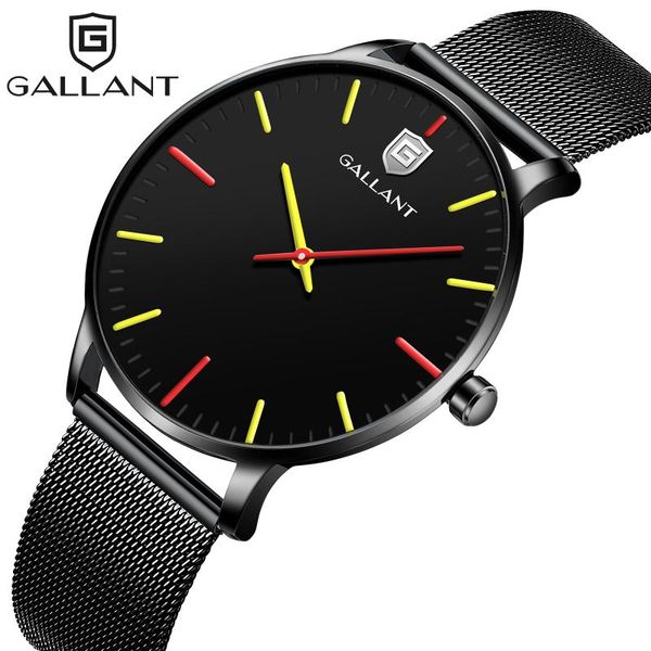 

wristwatches mens quartz watch minimalist fashion watches for men stainless steel mesh bracelet casual wristwatch black waterproof, Slivery;brown
