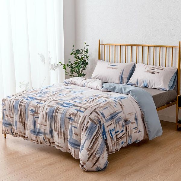 

bedding sets 2/3 luxury reactive printed nordic bed cover 150,duvet covers 240x220 ink painting super soft and warm set (no sheet))