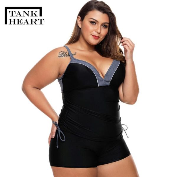 

tank heart sport two piece swimsuit push up tankini swimsuits women swim suit biquini plus size swimwear 2 piece swimsuits xxxl