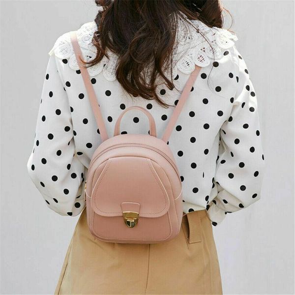 

outdoor bags 2021 est women girls mini luxury solid leather backpack rucksack school bag travel teen