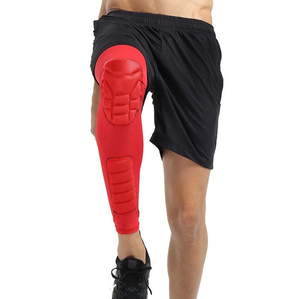 

elbow & knee pads basketball +1pcs breathable men sports kneepad long leg calf support brace protector warmers honeycomb, Black;gray