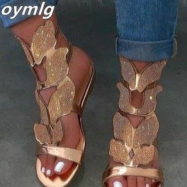

summer women sandals flat ankle strap womens buckle glitter gladiator beach shoes female crystal bling ladies fashion plus size, Black