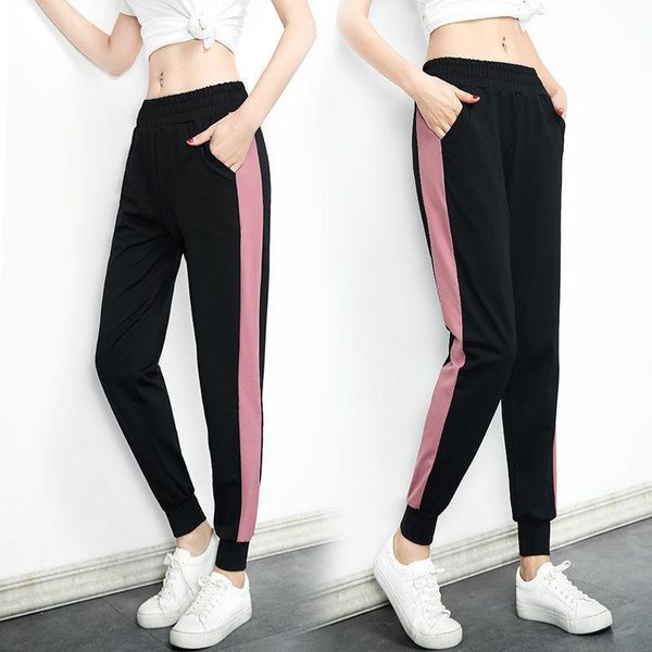 

women's pants & capris sports female summer students korean version of loose toe size slimming fast dry running lady fitness harlan, Black;white