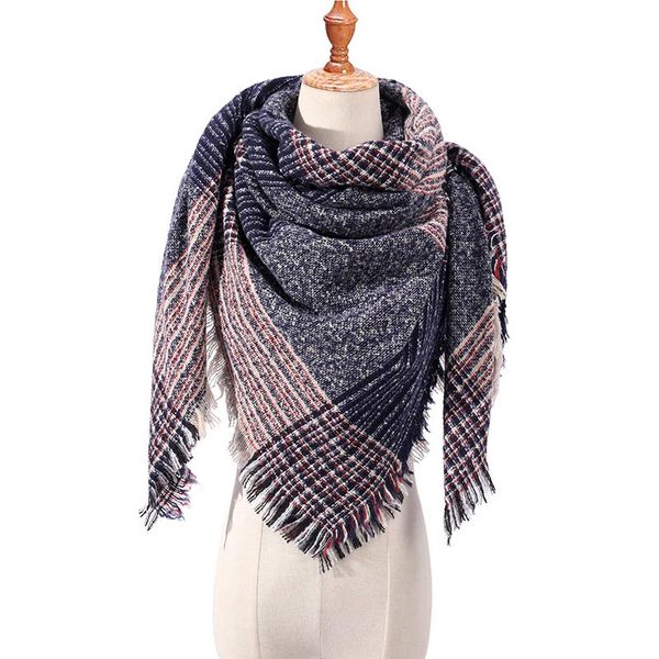 

scarves designer 2021 knitted spring winter women scarf plaid warm cashmere shawls neck bandana pashmina lady wrap, Blue;gray