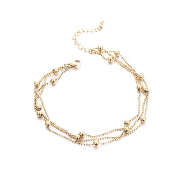 

link, chain fashion stainless steel multi-layer bead bracelet charm beaded bracelets for women jewelry gift, Black