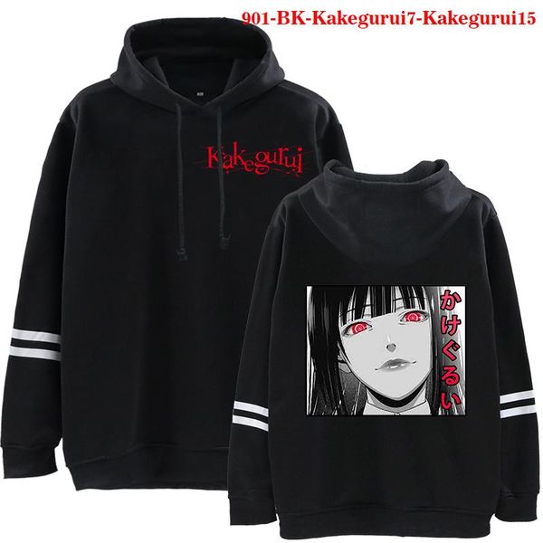 

women's hoodies & sweatshirts women clothes kakegurui print fashion pullover oversized autumn long sleeves harajuku streetwear aestheti, Black