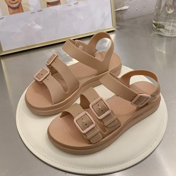 

slippers women's all-match ins outdoor platform sandals soft bottom solid color summer fashion beach sandal woman shoes, Black