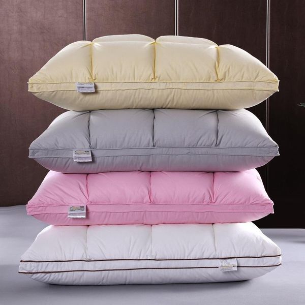 

pillow 100% cotton bread down pure double three-dimensional roll edging lattice 95% white core