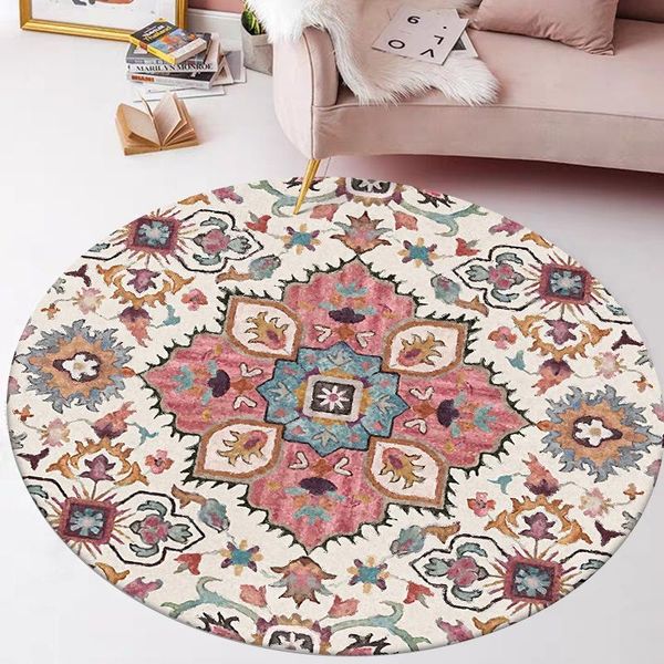 

carpets american country flower round carpet national style rug hanging basket chair for living room large area beside mat