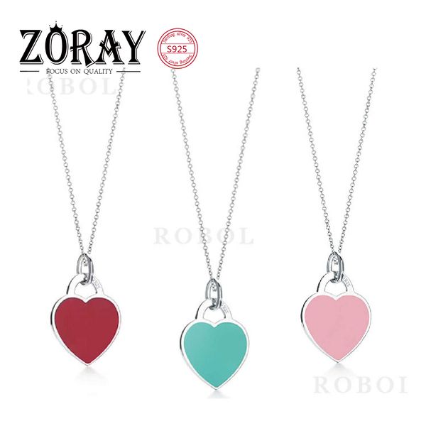 

tiff original 925 sterling silver classic heart pendant necklace original logo 925 silver tiff pendant necklace jewelry making