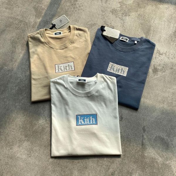 

2021 new shirt box oversize 1:1 tees kanye west streetwear hip hop kith t shirts men women dels, White