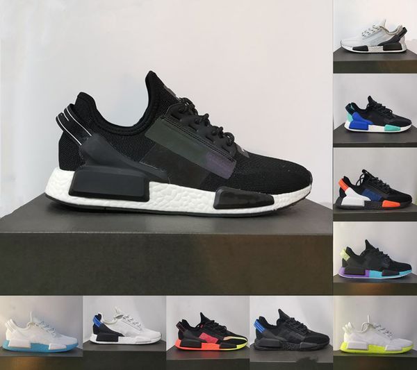 

nmd r1 boost v2 mens running shoes dazzle camo core black grey gradient neon aqua tones mexico city munich olive oreo sports outdoor sneaker