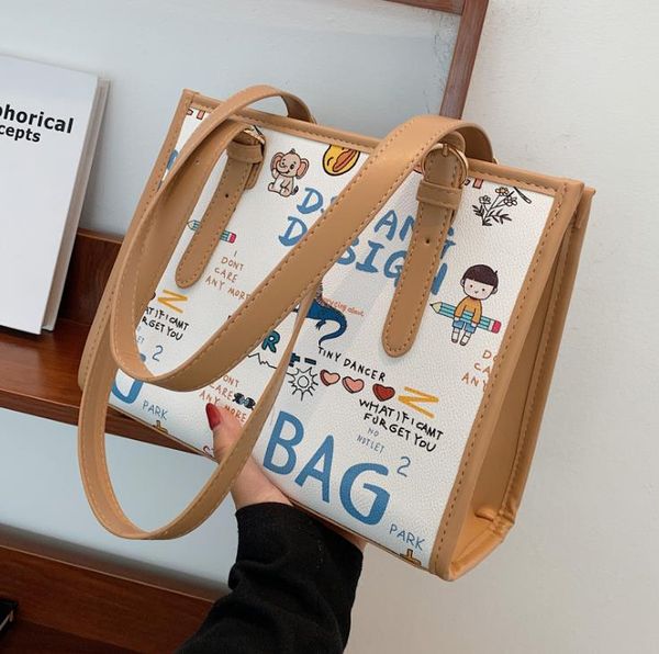 

cross body literary female bags 2021 summer fashion trendy graffiti printing single shoulder armpit