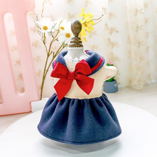 

winter pet dog princess dress clothes cute warm puppy cat big bow-tie skirt costume for york teddy small large dogs cats xs-xl