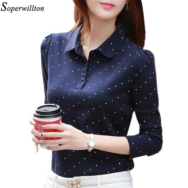 

100% cotton shirt women long sleeve blouse ladies office elegant polka dot work wear blusa plus size female clothe g06 210225, White
