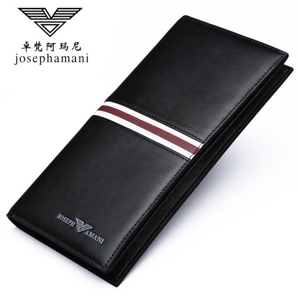 

wallets genuine leather wallet long clutch head layer cowhide men josephamani brand euro fashion portfel, Red;black