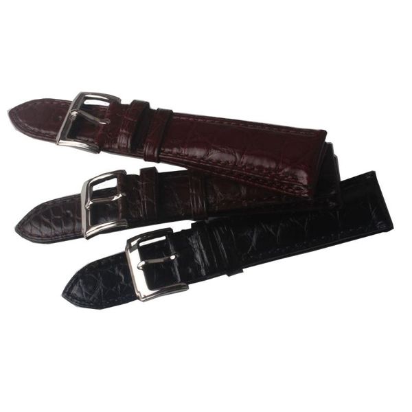 

watch bands watchband crocodile leather+cowhide leather strap 18mm 19mm 20mm 21mm 22mm black brown for brand